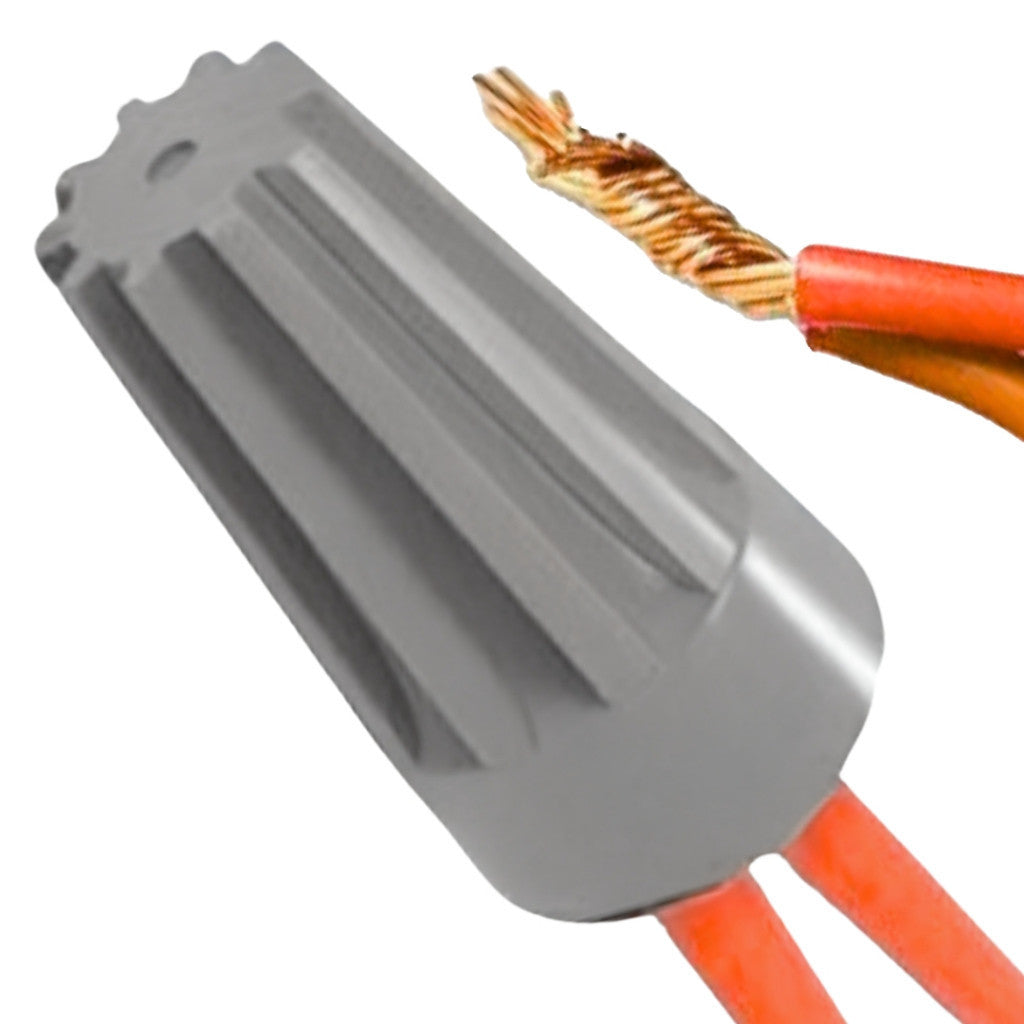 Kit 100 Conectores Torção Cinza SP1 0,8-2,5mm Emenda Elétrica Segura Reutilizável Retardante de Chamas 105°C