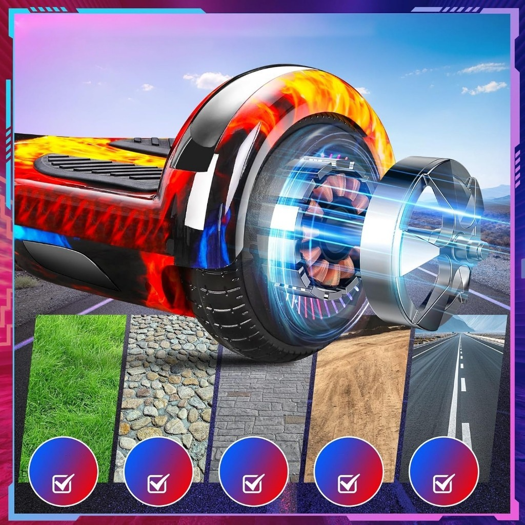 Hoverboard Infantil 6.5 com Led e Bluetooth para Aventuras Estilosas - Uzy Shop