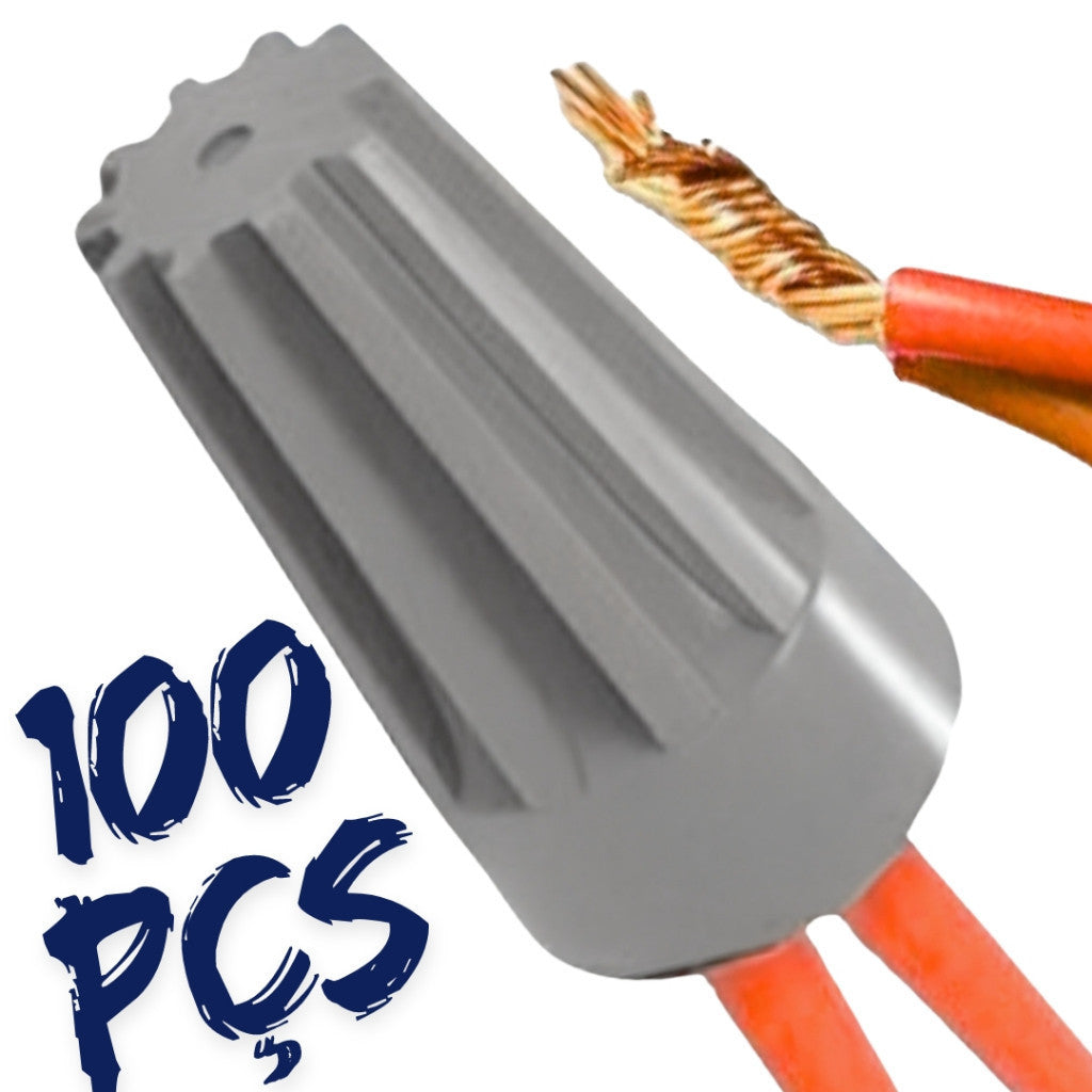 Kit 100 Conectores Torção Cinza SP1 0,8-2,5mm Emenda Elétrica Segura Reutilizável Retardante de Chamas 105°C