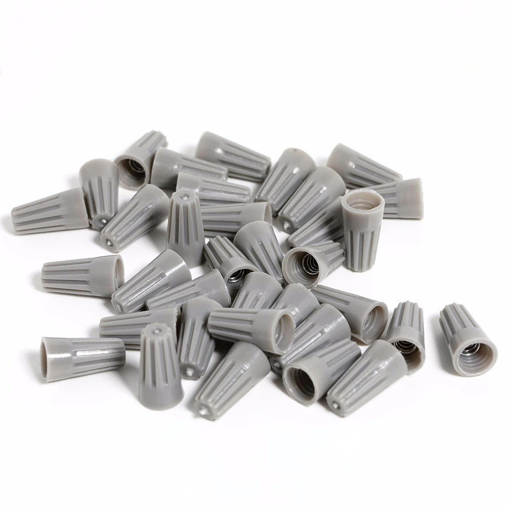 Kit 100 Conectores Torção Cinza SP1 0,8-2,5mm Emenda Elétrica Segura Reutilizável Retardante de Chamas 105°C