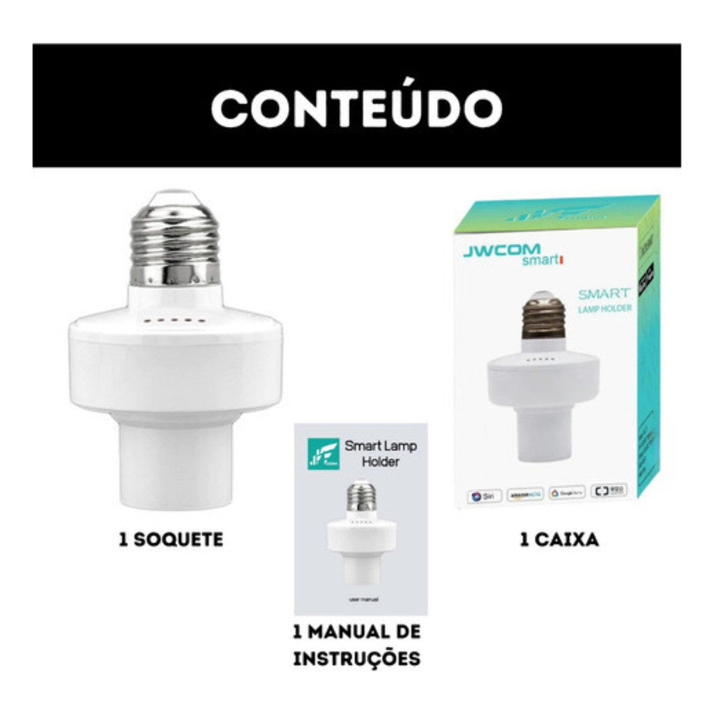 Soquete WiFi Inteligente E27 Bivolt Compatível com Alexa e Google Home Controle App Automação Residencial Casa Conectada