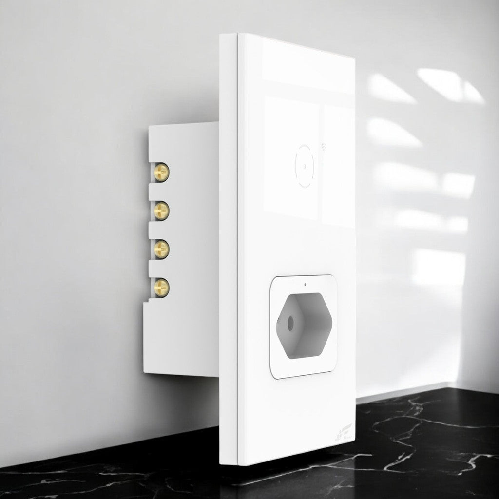 Interruptor WiFi Inteligente 1 Botão Touch com Tomada Bivolt Compatível Alexa Google Assistente App Controle Remoto