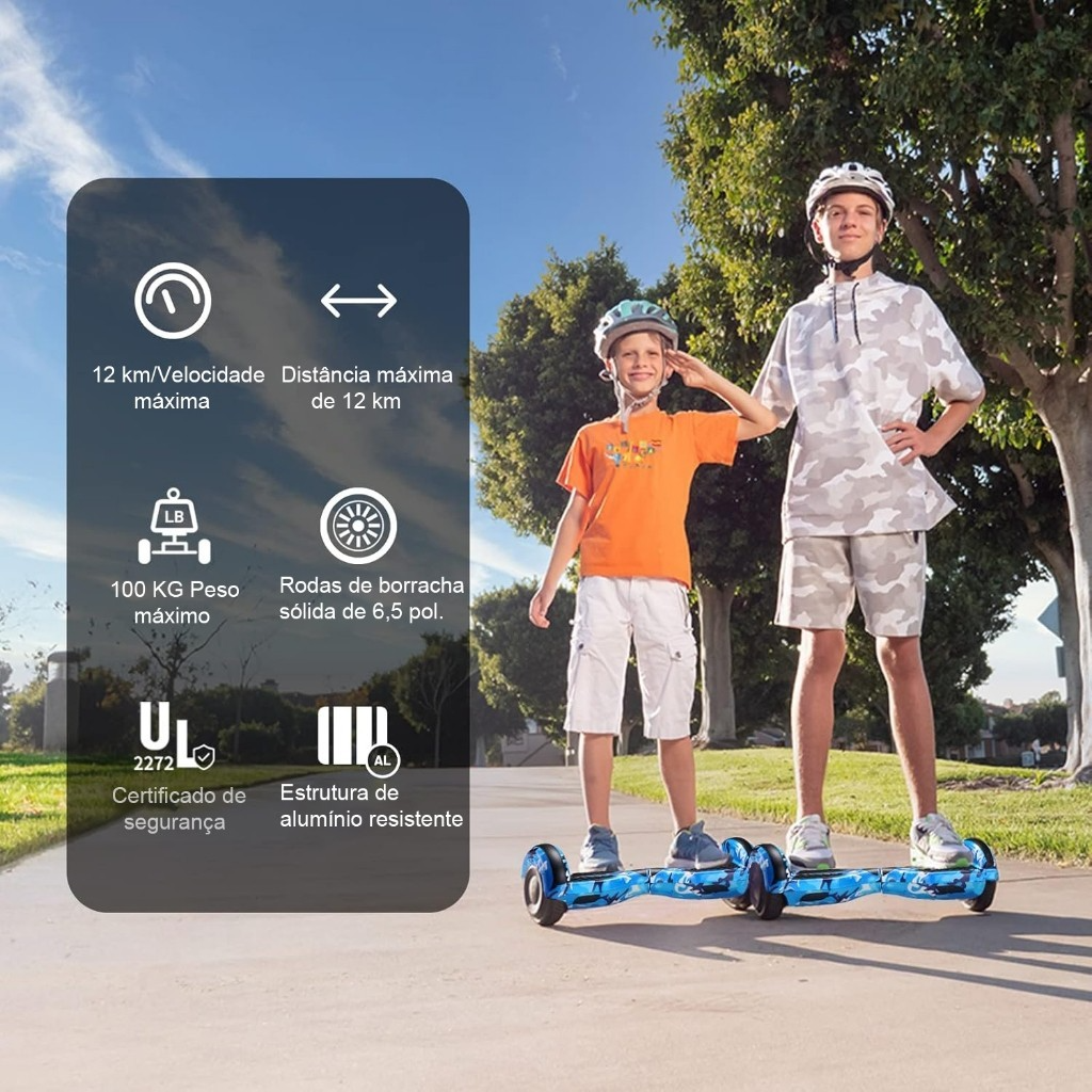 Hoverboard Infantil 6.5 com Led e Bluetooth para Aventuras Estilosas - Uzy Shop