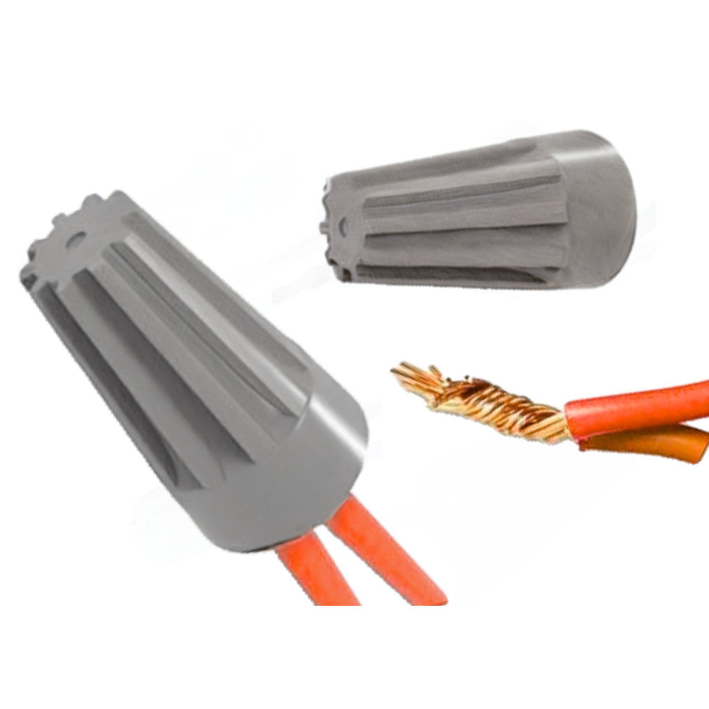 Kit 100 Conectores Torção Cinza SP1 0,8-2,5mm Emenda Elétrica Segura Reutilizável Retardante de Chamas 105°C