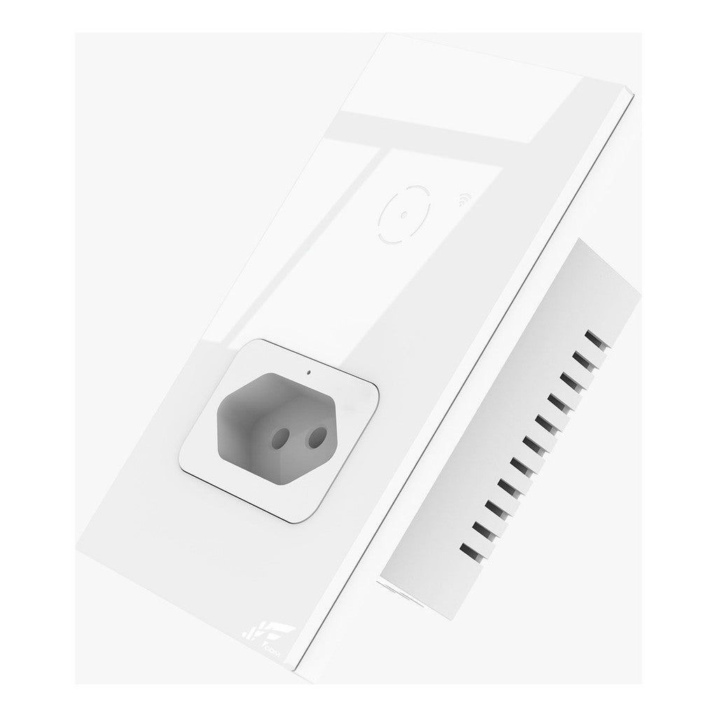 Interruptor WiFi Inteligente 1 Botão Touch com Tomada Bivolt Compatível Alexa Google Assistente App Controle Remoto