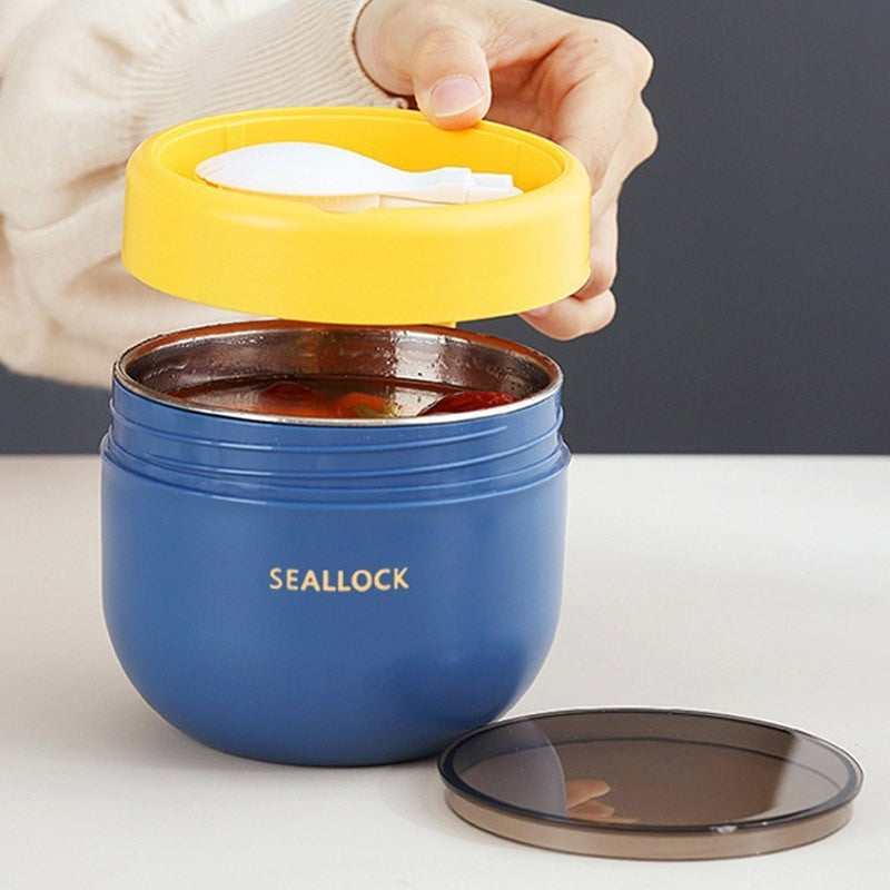 Kit Marmita Térmica Inox 304 290ml 530ml Isolamento 6h Antivazamento com Colher Verde Rosa