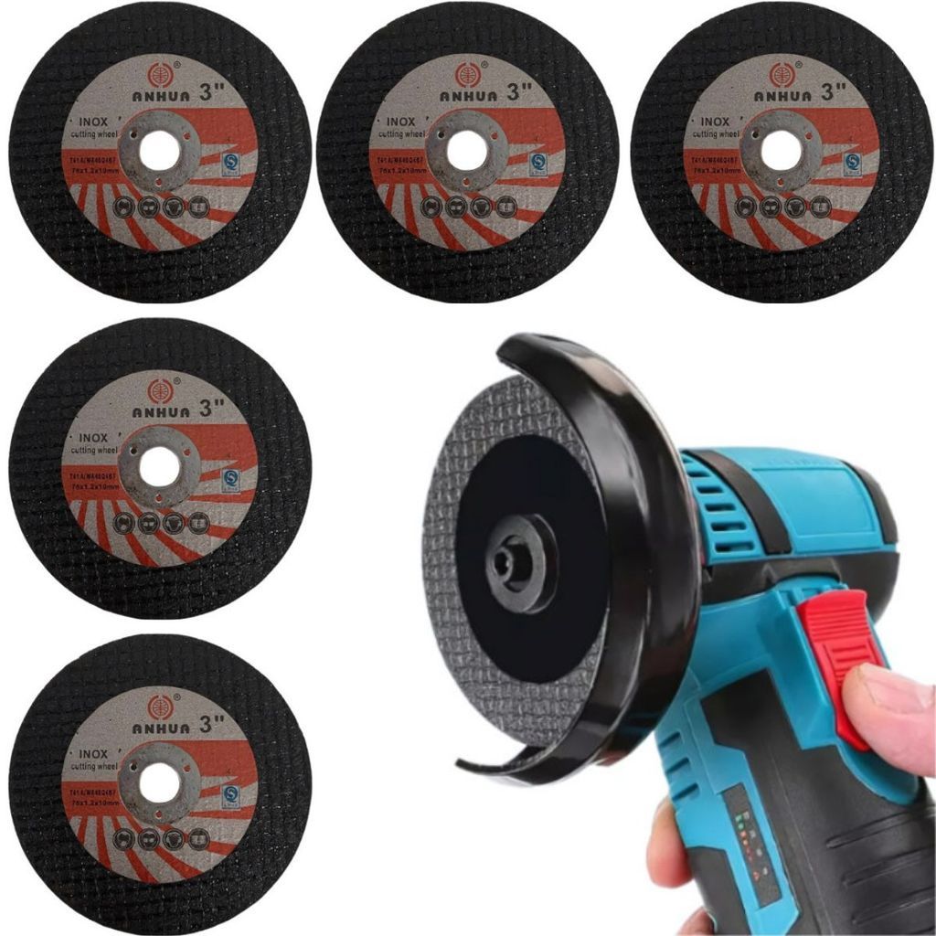 Kit 5 Discos Corte Resina 75mm PowerGrip Furo 10mm Precisão Estabilidade Controle Alto Desempenho