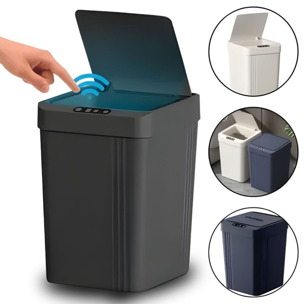 Lixeira Inteligente 13L Automática Sensor Movimento Banheiro e Cozinha Resistente a Água