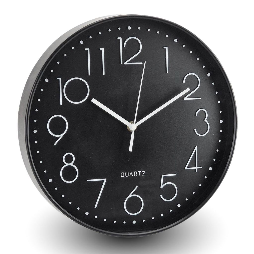 Relógio de Parede 30cm Quartz Números Grandes Minimalista Silencioso Mecanismo Sem Barulho