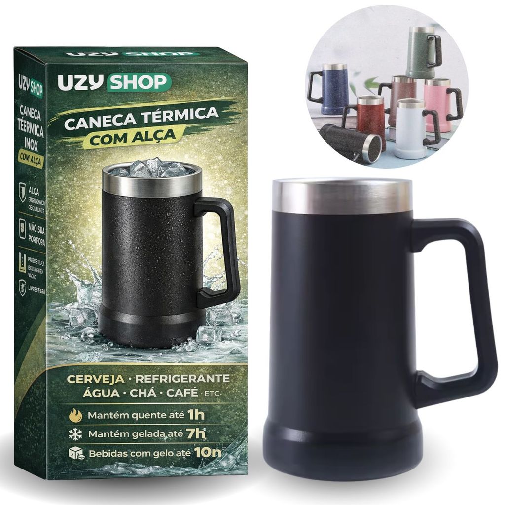 Caneca Térmica 700ml Parede Dupla Inox a Vácuo Conserva Temperatura Quente e