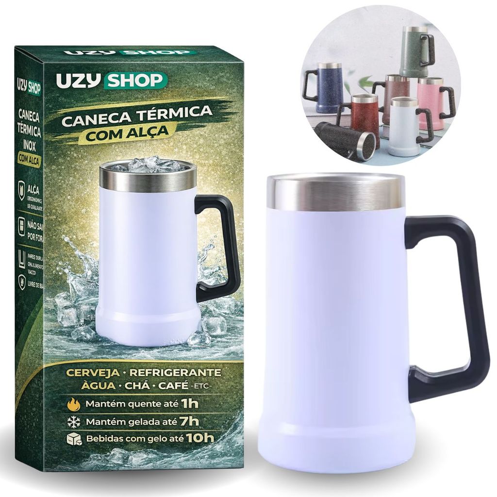 Caneca Térmica 700ml Parede Dupla Inox a Vácuo Conserva Temperatura Quente e