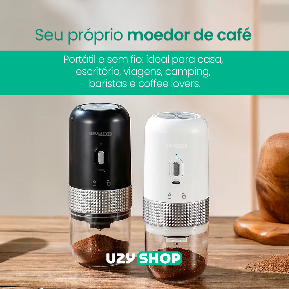 Moedor de Café Elétrico Portátil Recarregável Ajuste de Moagem 25g Capacidade