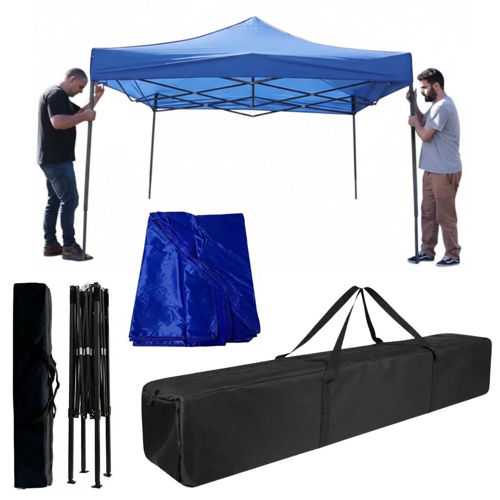 Tenda Gazebo 3x3 Articulada Para Praia Camping e Feira Dobrável Sanfonada