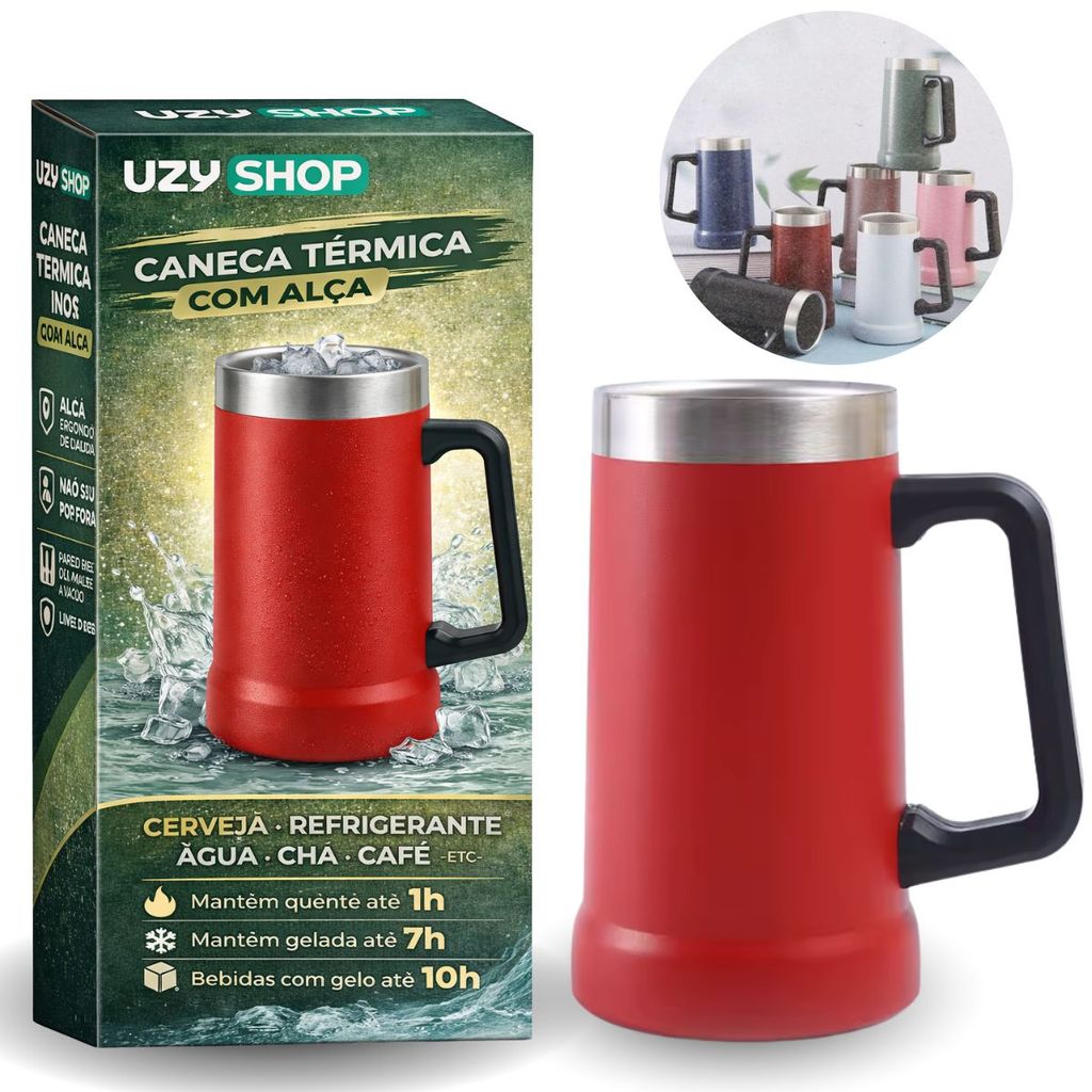 Caneca Térmica 700ml Parede Dupla Inox a Vácuo Conserva Temperatura Quente e