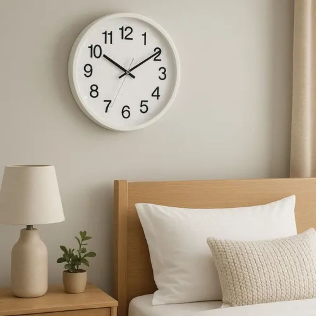 Relógio de Parede 30cm Minimalista Silencioso 1 Pilha AA Acabamento Reforçado Moderno