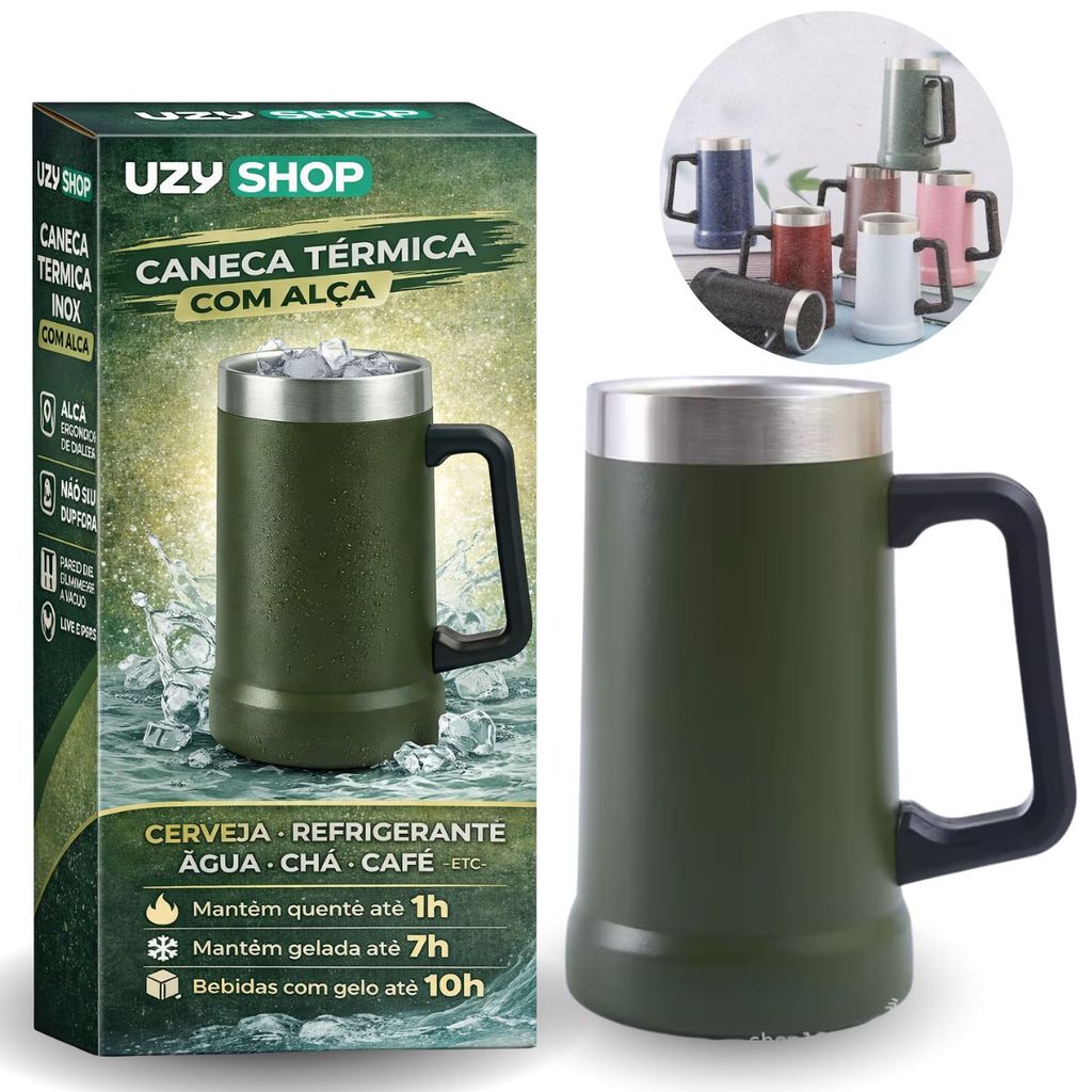Caneca Térmica 700ml Parede Dupla Inox a Vácuo Conserva Temperatura Quente e