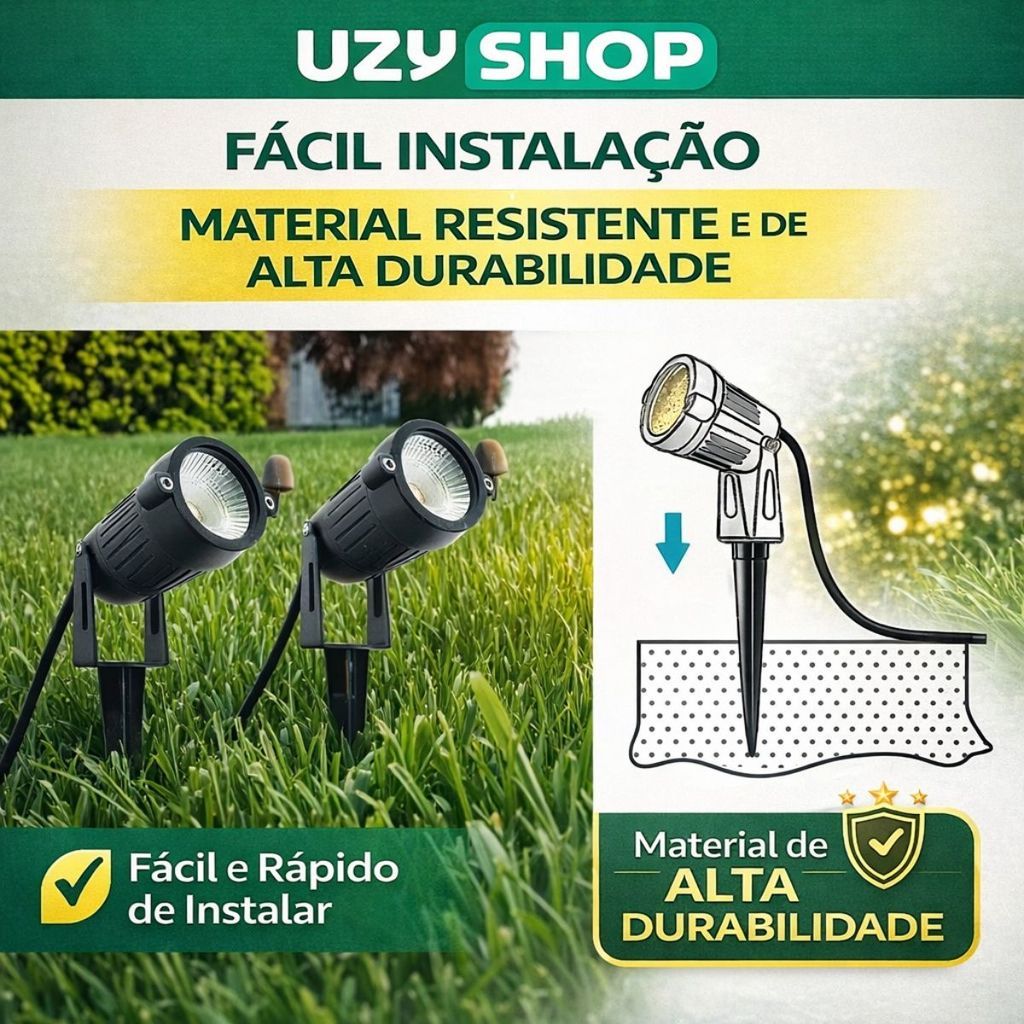 Kit 5 Luminárias Espeto Jardim LED 7W Preto Bivolt IP65 Cor Branco Quente