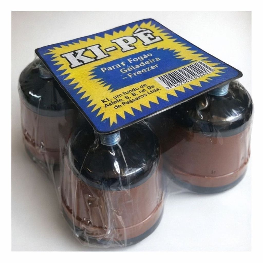 Kit 4 Pés Fogão Marrom Geladeira Freezer Rodinhas Universais Suporta 380kg
