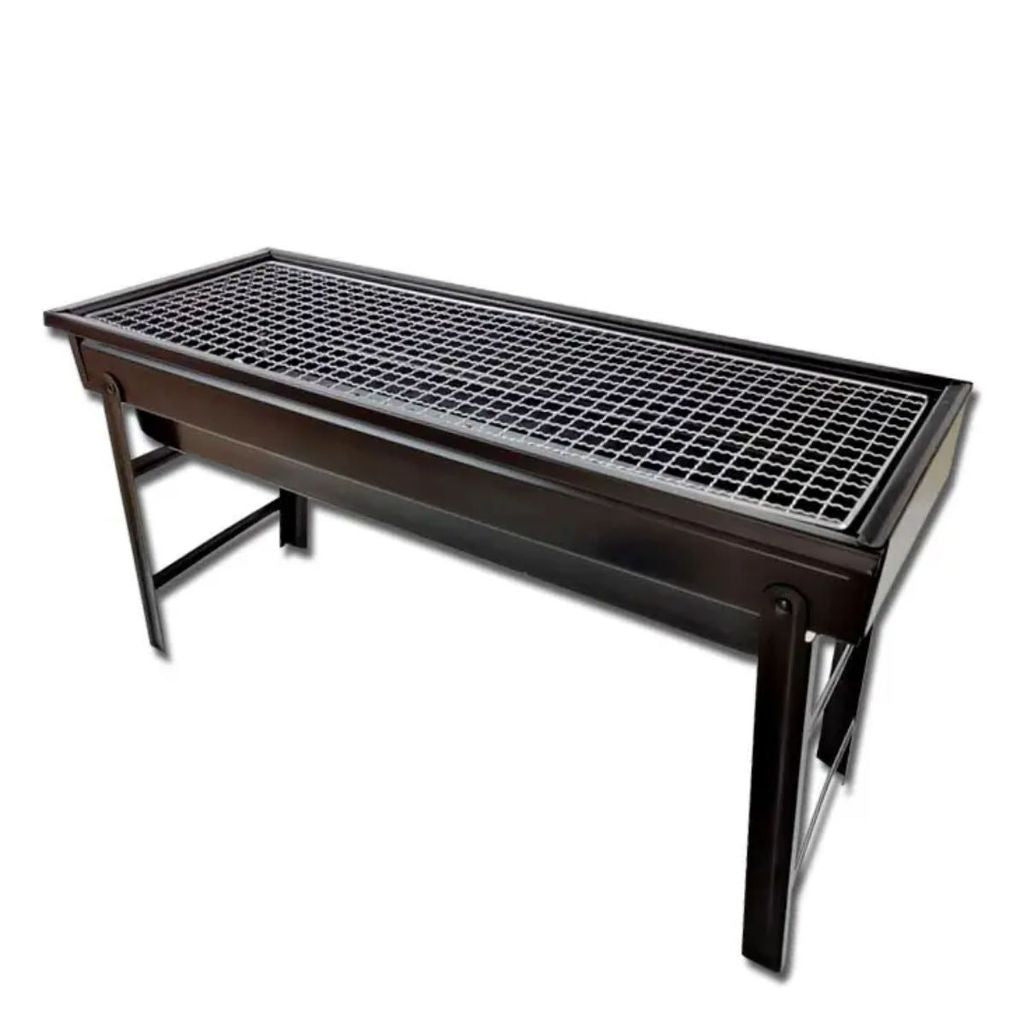 Churrasqueira Portátil Dobrável a Carvão Grelha 60×22×31cm Gaveta Ideal p/