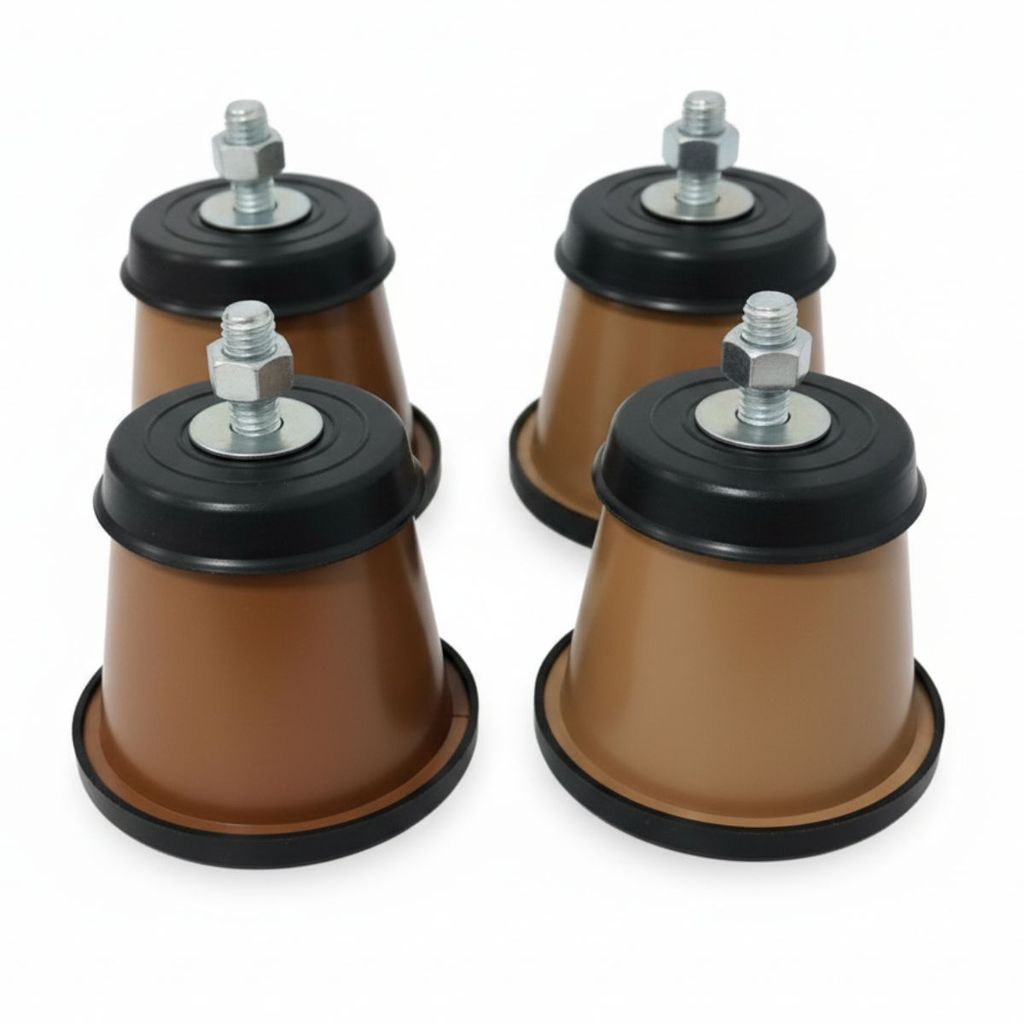 Kit 4 Pés Fogão Marrom Geladeira Freezer Rodinhas Universais Suporta 380kg