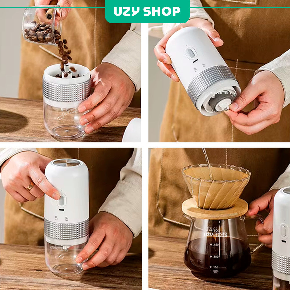 Moedor de Café Elétrico Portátil Recarregável Ajuste de Moagem 25g Capacidade