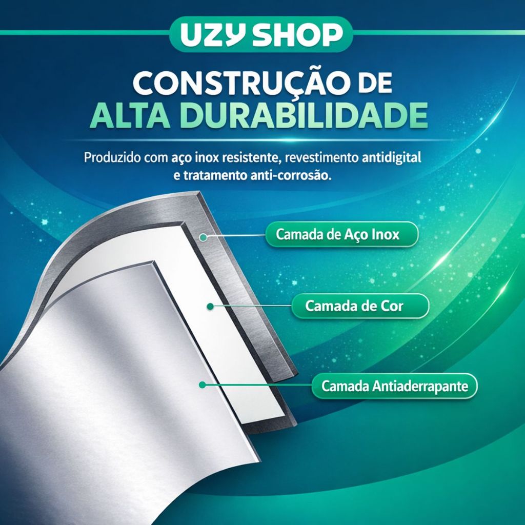 Lixeira Banheiro Cozinha Slim 5L Pedal Inox Fechamento Suave Soft Close Preta