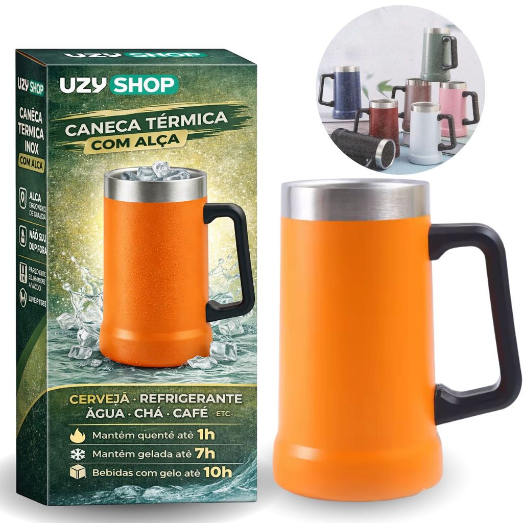 Caneca Térmica 700ml Parede Dupla Inox a Vácuo Conserva Temperatura Quente e