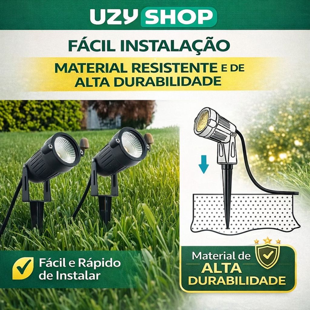 Kit 10 Luminárias Espeto Jardim LED 7W Preto Bivolt IP65 Cor Branco Quente