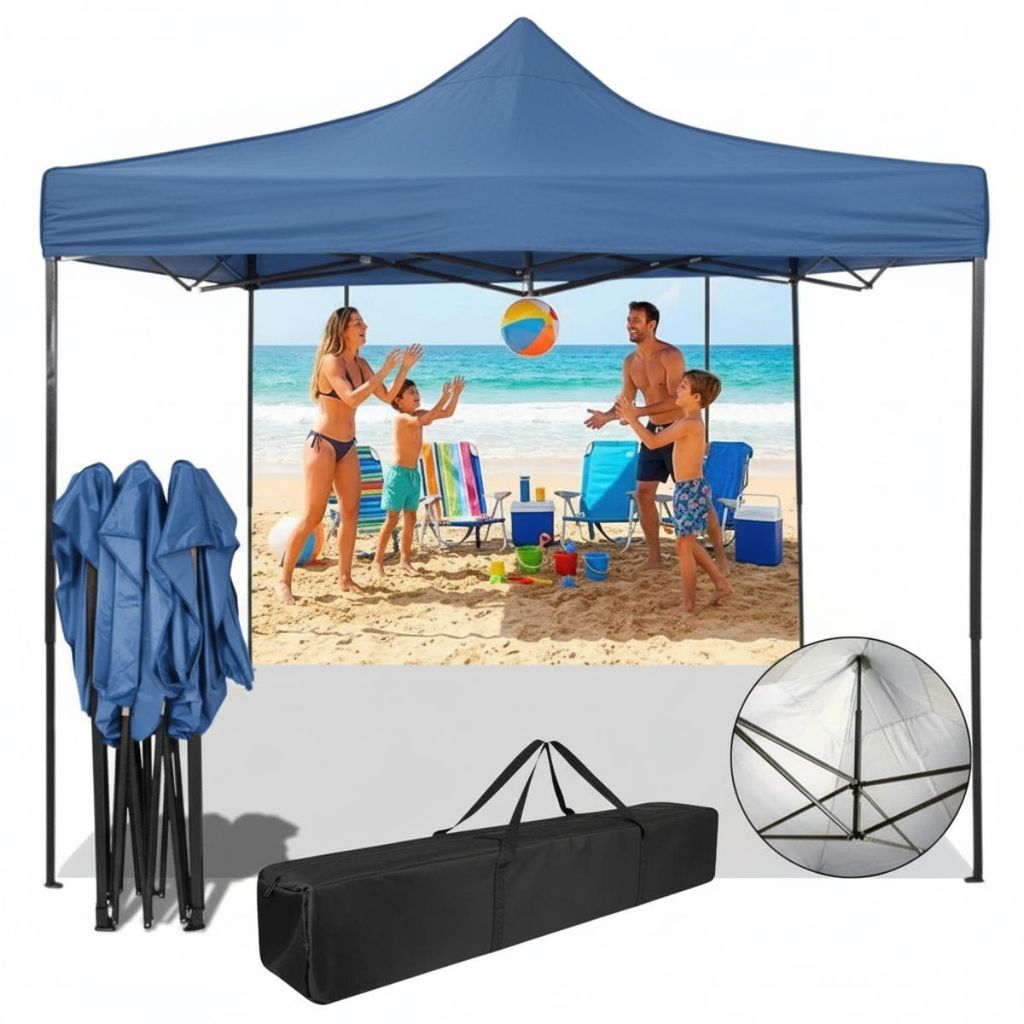 Tenda Gazebo 3x3 Articulada Para Praia Camping e Feira Dobrável Sanfonada