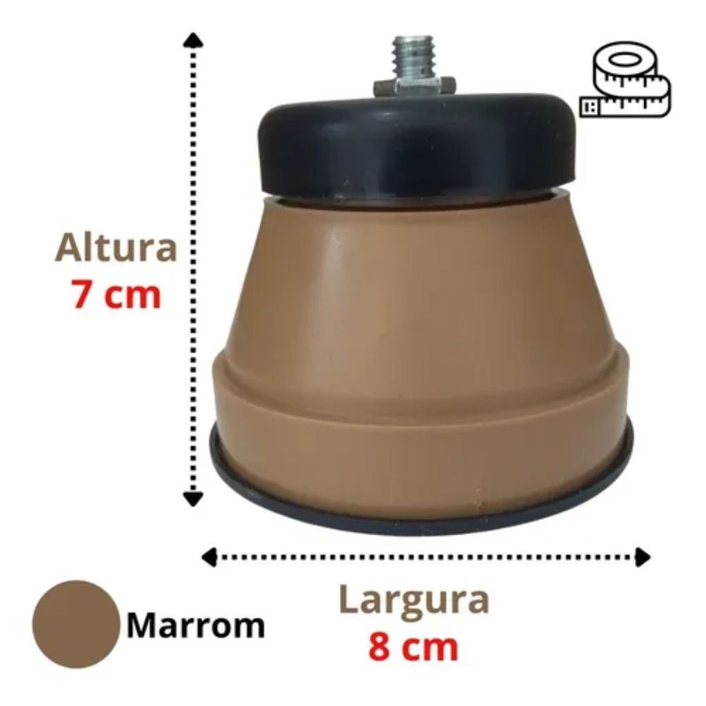 Kit 4 Pés Fogão Marrom Geladeira Freezer Rodinhas Universais Suporta 380kg