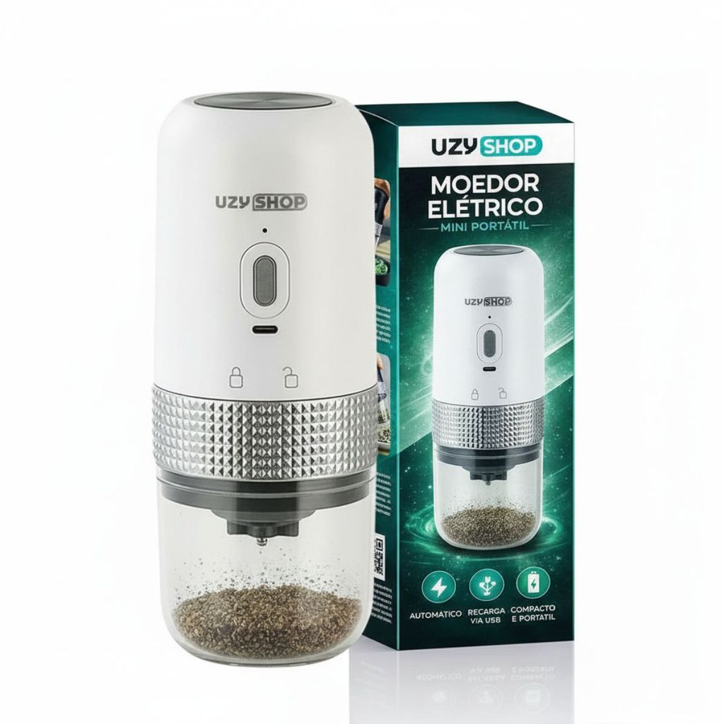 Moedor de Café Elétrico Portátil Recarregável Ajuste de Moagem 25g Capacidade
