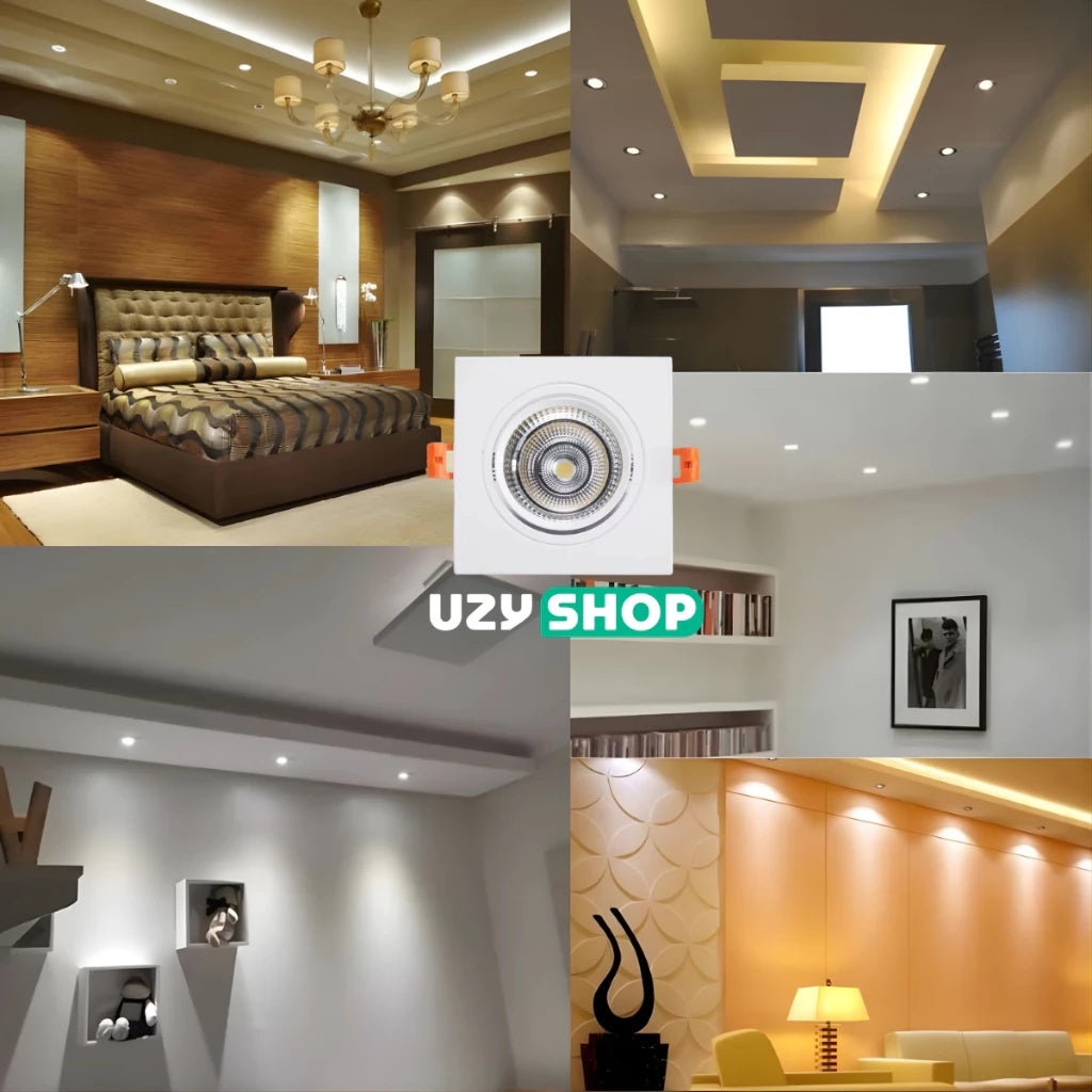 Spot LED 7W Quadrado Embutido Direcional Bivolt 3000K 6500K